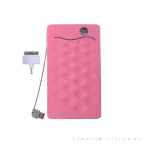 Rhombus Wave Pink Grid 3000mAh Micro USB Output Portable Power Bank Pack External Battery Charger